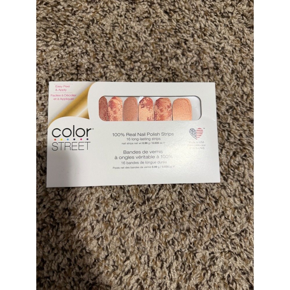 Color Street Rustworthy Nail Polish Strips Copper Rose Gold Glitter FDS573 NEW